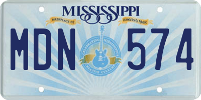 MS license plate MDN574