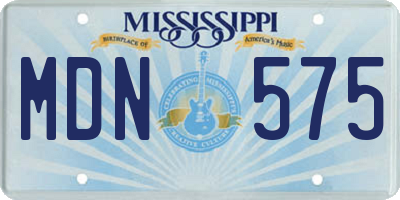 MS license plate MDN575