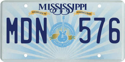 MS license plate MDN576