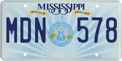 MS license plate MDN578