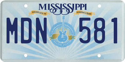 MS license plate MDN581