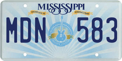 MS license plate MDN583