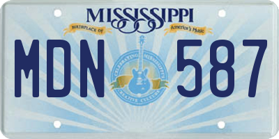 MS license plate MDN587