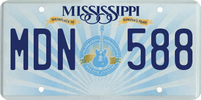 MS license plate MDN588