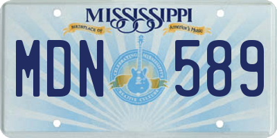 MS license plate MDN589