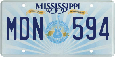 MS license plate MDN594