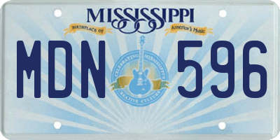 MS license plate MDN596