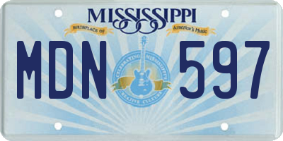MS license plate MDN597