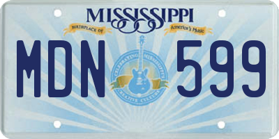 MS license plate MDN599