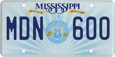 MS license plate MDN600