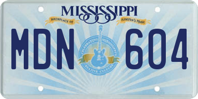 MS license plate MDN604
