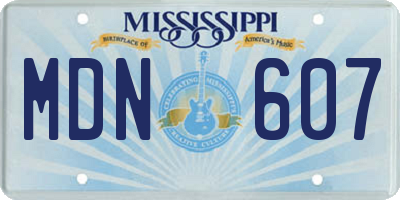 MS license plate MDN607