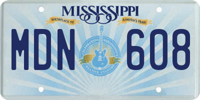 MS license plate MDN608
