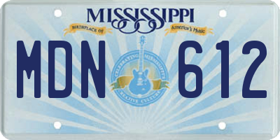 MS license plate MDN612