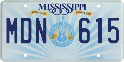 MS license plate MDN615