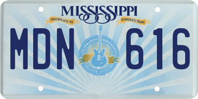 MS license plate MDN616