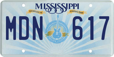 MS license plate MDN617