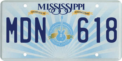 MS license plate MDN618