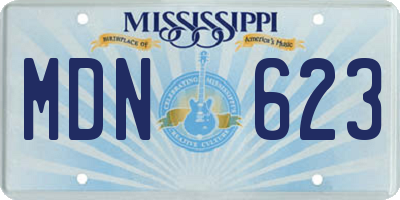 MS license plate MDN623