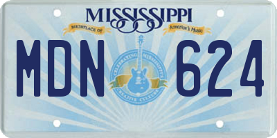 MS license plate MDN624