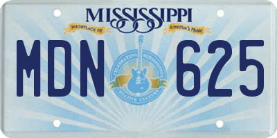 MS license plate MDN625