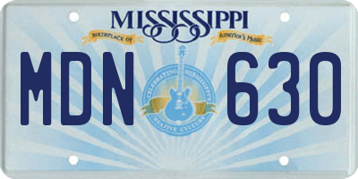 MS license plate MDN630
