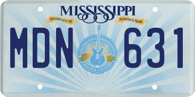 MS license plate MDN631