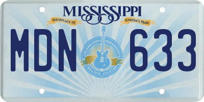 MS license plate MDN633