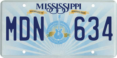 MS license plate MDN634