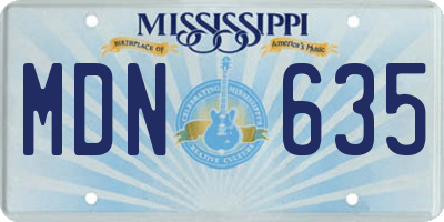 MS license plate MDN635