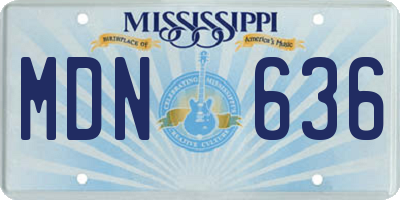 MS license plate MDN636
