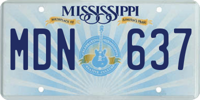 MS license plate MDN637