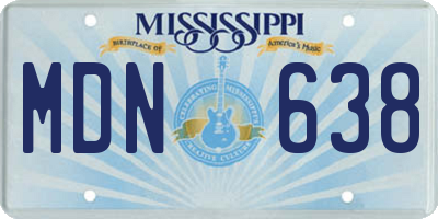 MS license plate MDN638