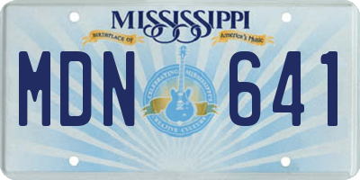 MS license plate MDN641