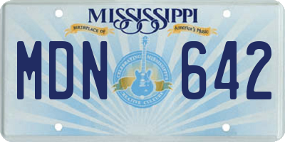 MS license plate MDN642