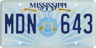 MS license plate MDN643