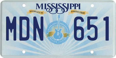 MS license plate MDN651