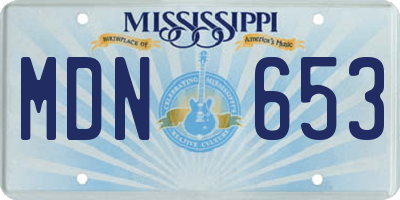 MS license plate MDN653