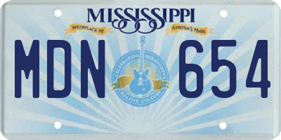 MS license plate MDN654