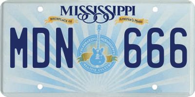MS license plate MDN666