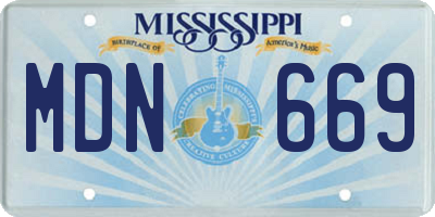 MS license plate MDN669