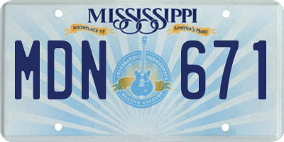MS license plate MDN671