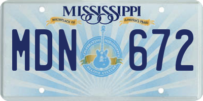 MS license plate MDN672