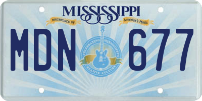 MS license plate MDN677