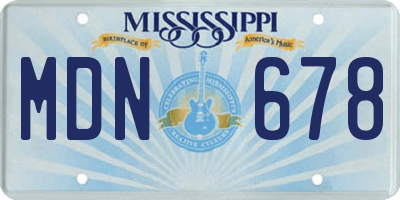 MS license plate MDN678