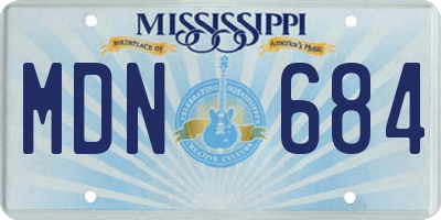 MS license plate MDN684