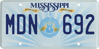 MS license plate MDN692