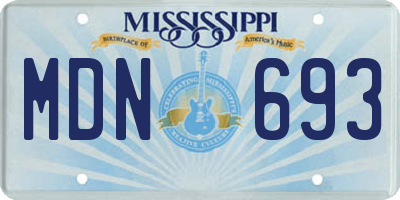MS license plate MDN693