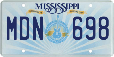 MS license plate MDN698