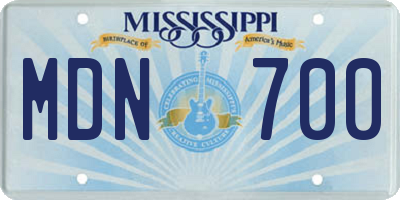 MS license plate MDN700